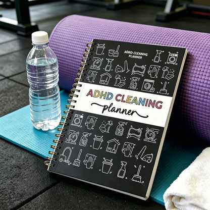 ADHD Cleaning Planner Undated Daily Weekly Monthly Checklist for Adults-Black