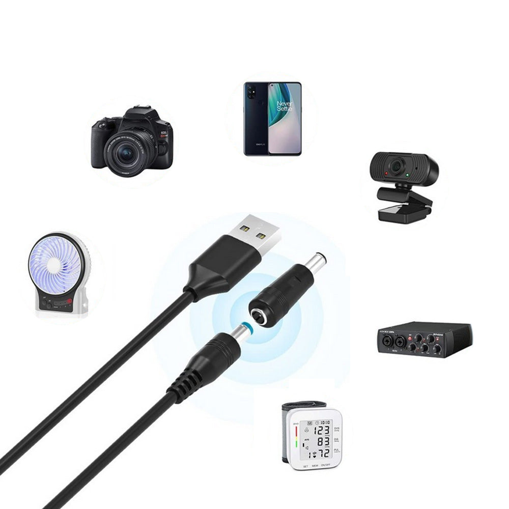 USB to DC 5V Cable 5.5x2.1mm with 11 Connectors