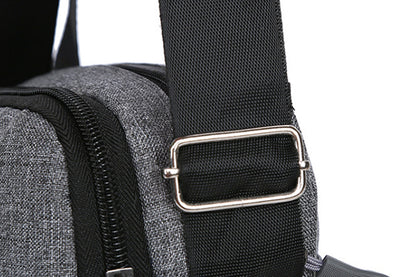 Men's Oxford Crossbody Shoulder Bag with Adjustable Strap and Multi-Pocket Messenger Design-Grey