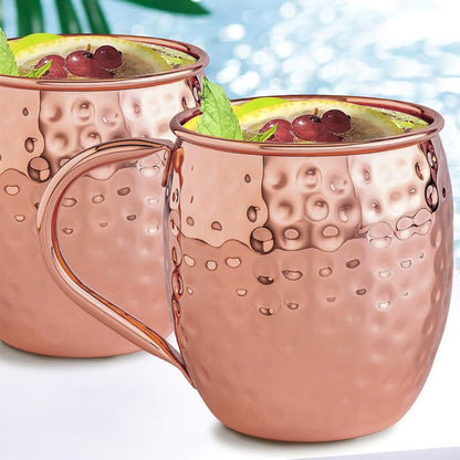 Copper Moscow Mule Mug 530ml Hammered Cocktail Beer Mug