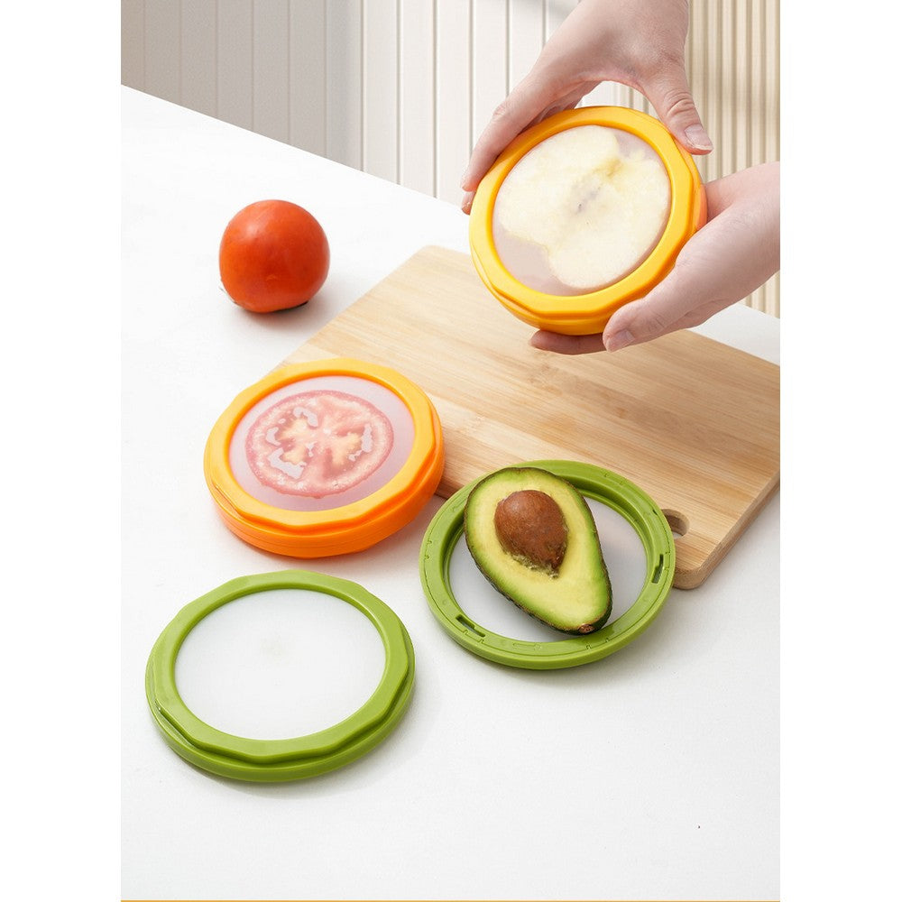 4Pcs Reusable Silicone Containers Set for Avocado Saver and Onion Keeper