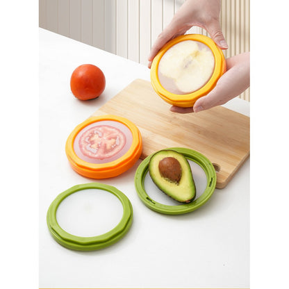 4Pcs Reusable Silicone Containers Set for Avocado Saver and Onion Keeper