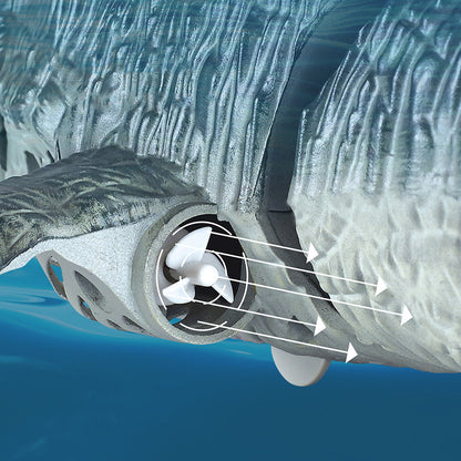 2.4G Remote Control Mosasaurus Dinosaur Pool Toy with Light and Spray Water for Birthday Gift