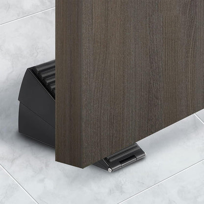 Adjustable Spring Door Stopper Tall Door Stop Wedge for Bottom of Doors Black