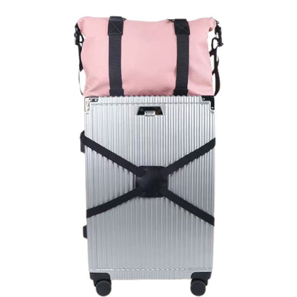 2 Piece Adjustable Elastic Luggage Strap - Black