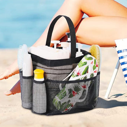 Mesh Shower Caddy Bag Hanging Toiletry Organizer For Travel And Gym