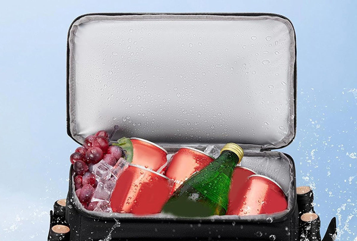 25L Insulated Cooler Backpack Freshness Preservation Backpack For Beach -Black