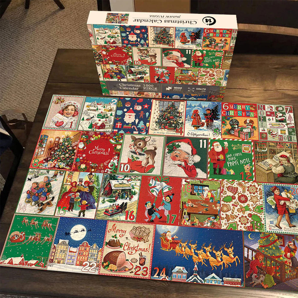 1000Pcs Advent Calendar Jigsaw Puzzles 25 Days Christmas Countdown Puzzles Gift