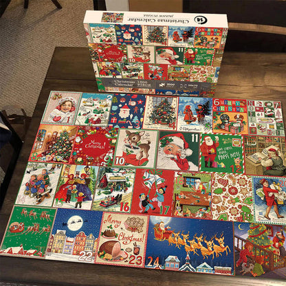 1000Pcs Advent Calendar Jigsaw Puzzles 25 Days Christmas Countdown Puzzles Gift