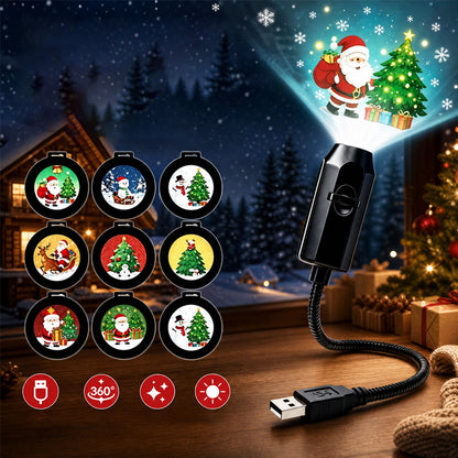 USB Christmas Projection Light with 15 Projection Slides
