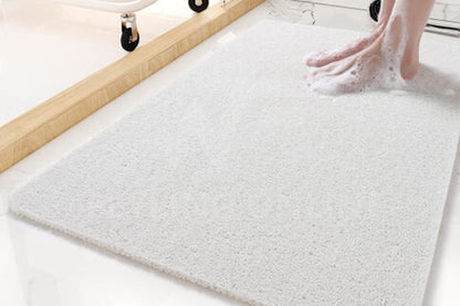 Anti-Slip Loofah Bathroom Mats Quick Drying Bath Tub Mat With Drain-White