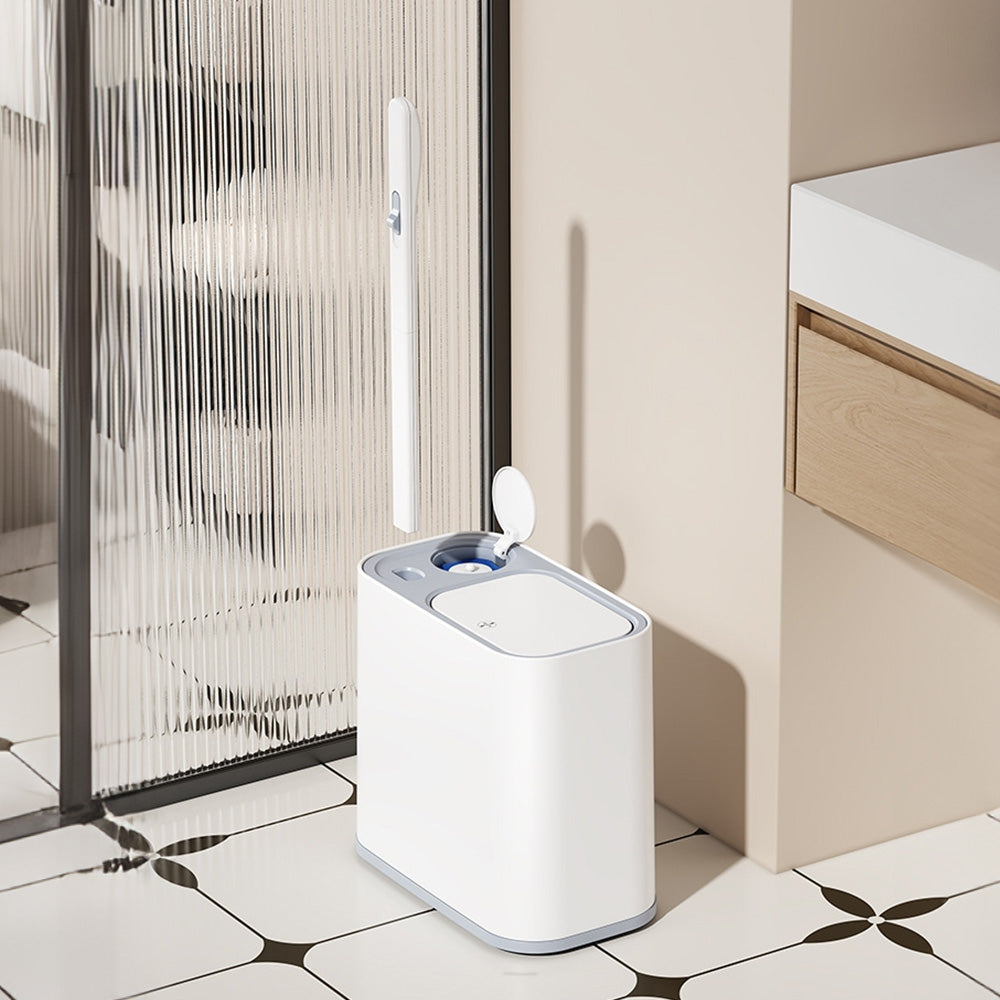 5L Wheeled Bathroom Bin with Toilet Brush