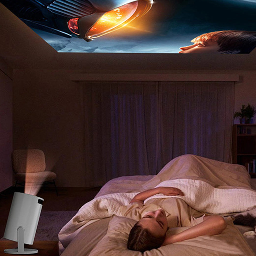 Mini Portable Projector with WiFi Screen Mirroring and Adjustable 240 Degree Projection