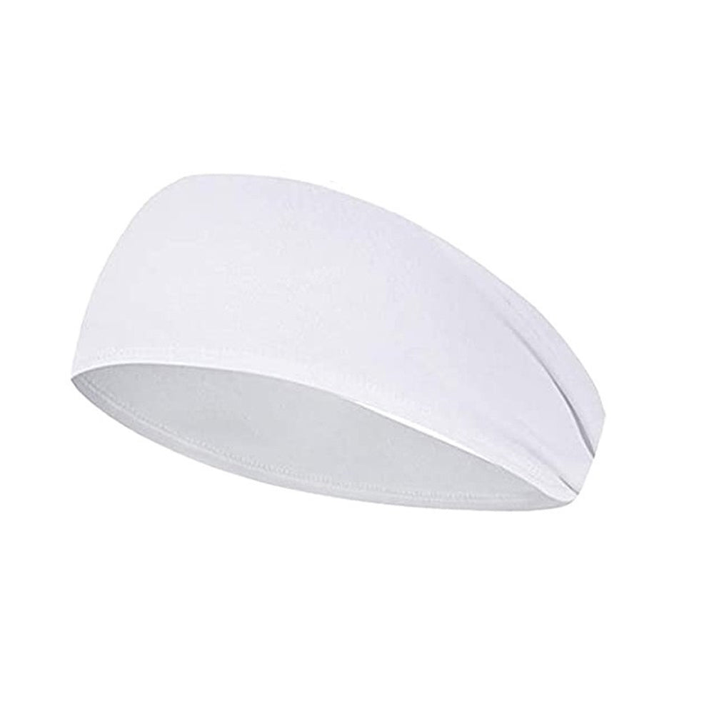 Sports Headbands for Men Women Moisture Wicking Workout Headband-White