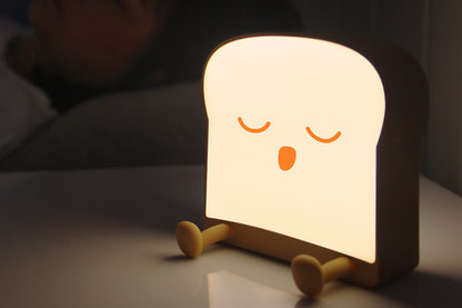 Cute Toast Bread LED Night Lamp Rechargeable Portable bedroom Bedside Sleep Lamp-Enjoy Sleep
