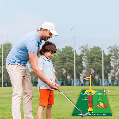 Kids Golf Toy Set Retractable Golf Clubs with Scorecard and Storage Bag Outdoor Yard Games