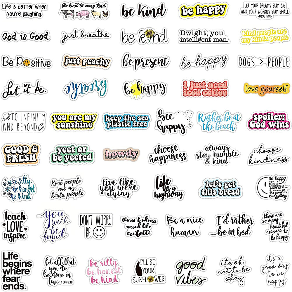 100pcs Motivational Stickers Pack Positive Quote Scarpbooking Laptop Cars