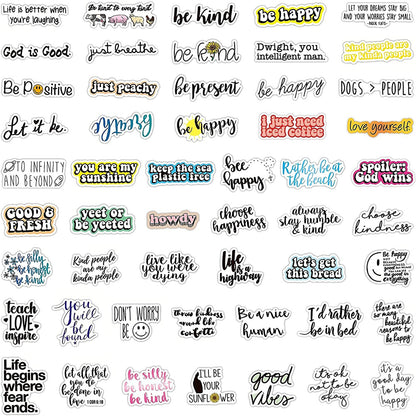 100pcs Motivational Stickers Pack Positive Quote Scarpbooking Laptop Cars