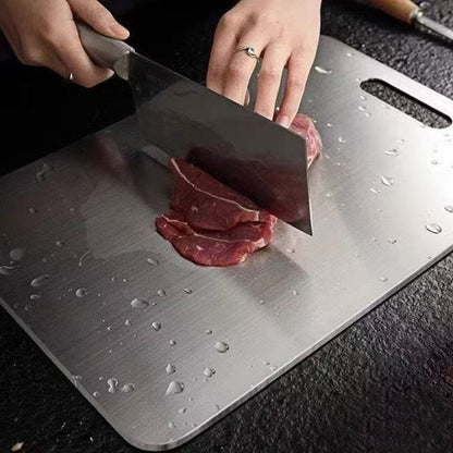 Dual Sided Stainless Steel Cutting Board with Hanging Hole