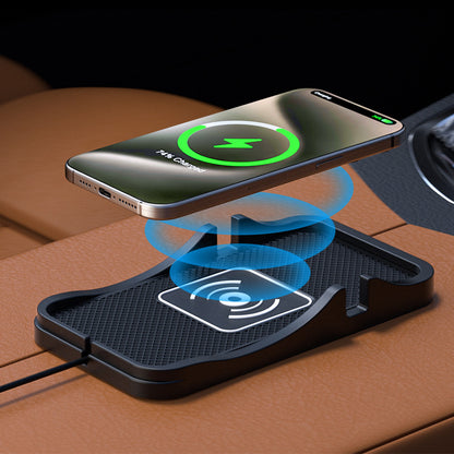 2 in 1 15W Wireless Auto Charging Pad and Non Slip Phone Holder