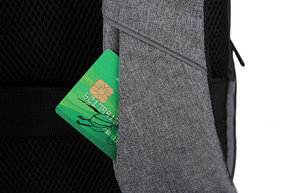 Travel Laptop Backpack with USB Port School Bookbag Fits 15.6 Inch Laptop-Grey