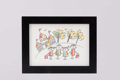 Removable Clip boy and girls Picture Frame A4 Artwork Display-Black