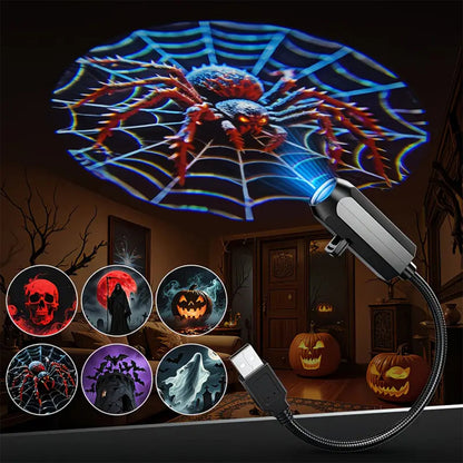 USB Halloween Projector Light with 6 Slides for Game Party