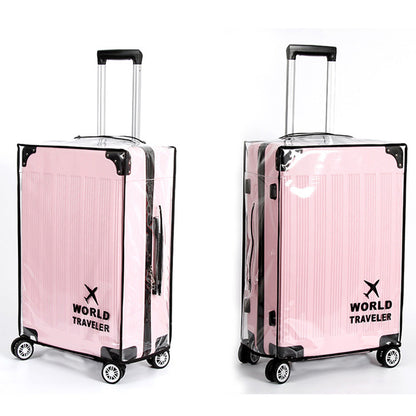 Transparent Waterproof PVC Luggage Cover with Colorful Strap Suitcase Travel Protector