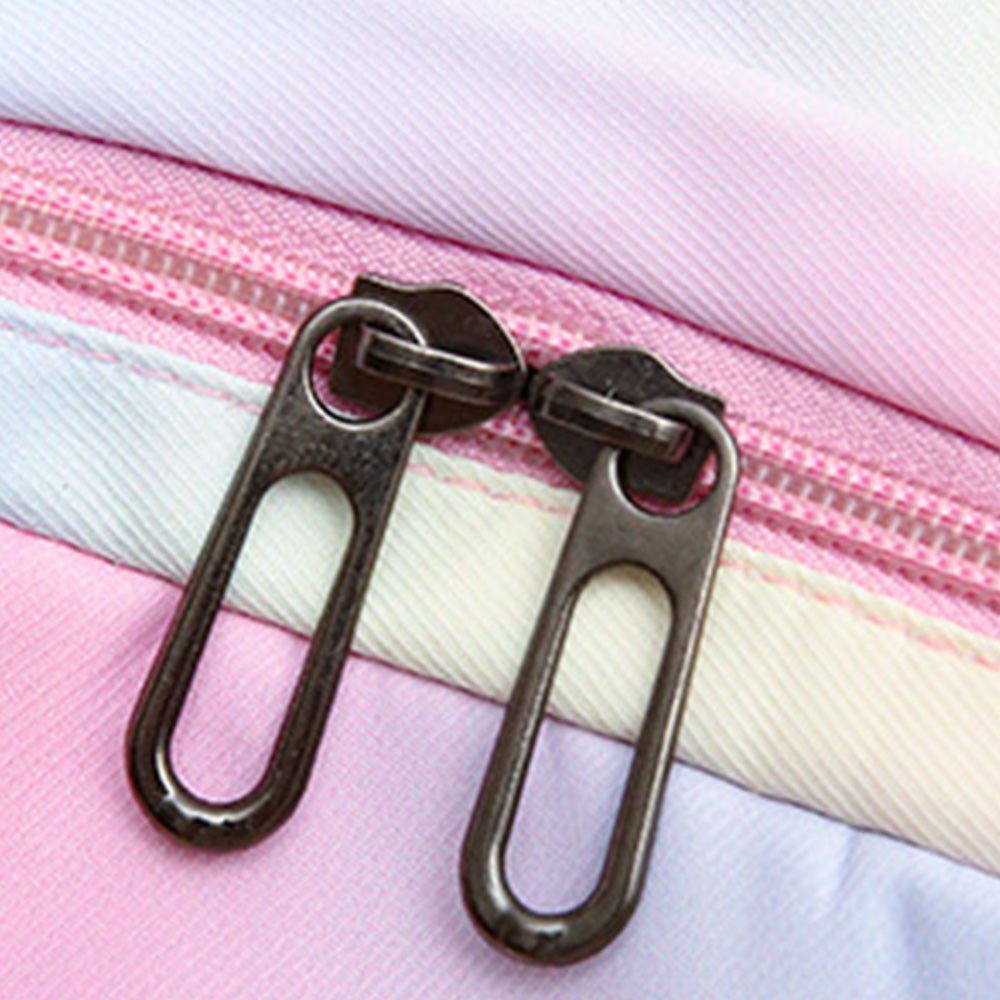 3PCS Girls Gradient Color Backpack School Backpack Lunch Bag Pencil Case-Pink