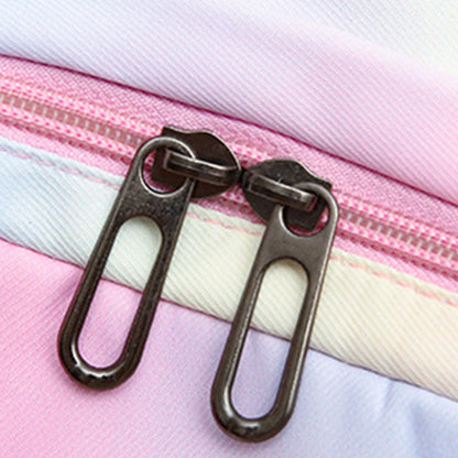 3PCS Girls Gradient Color Backpack School Backpack Lunch Bag Pencil Case-Pink