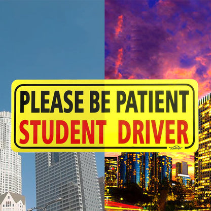 3Pcs Student Driver Car Signs Please Be Patient Bumper Sticker Decal for New Drivers
