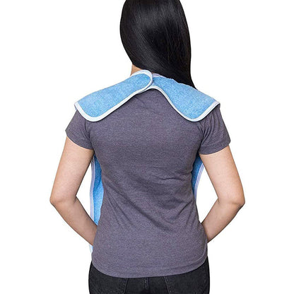 2pcs Washable Bibs for Elderly Microfiber Bib for Eating Cooking Blue