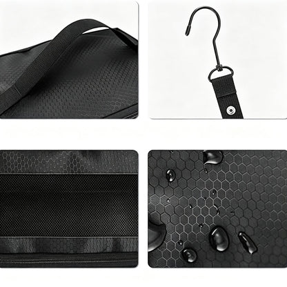 Large Hanging Travel Organizer with 4 Compartments  - Black