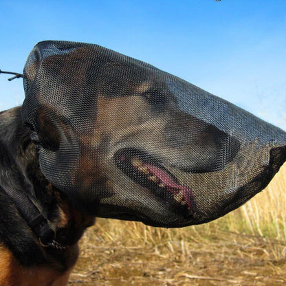 Breathable Dog Mesh Head Cover Pet Face Protection Net for Camping Walking S