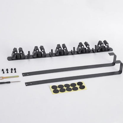 Hanging Over The Door Broom Holder Stainless Steel Mop and Broom Holder Tool Organizer for Garage Closet Laundry