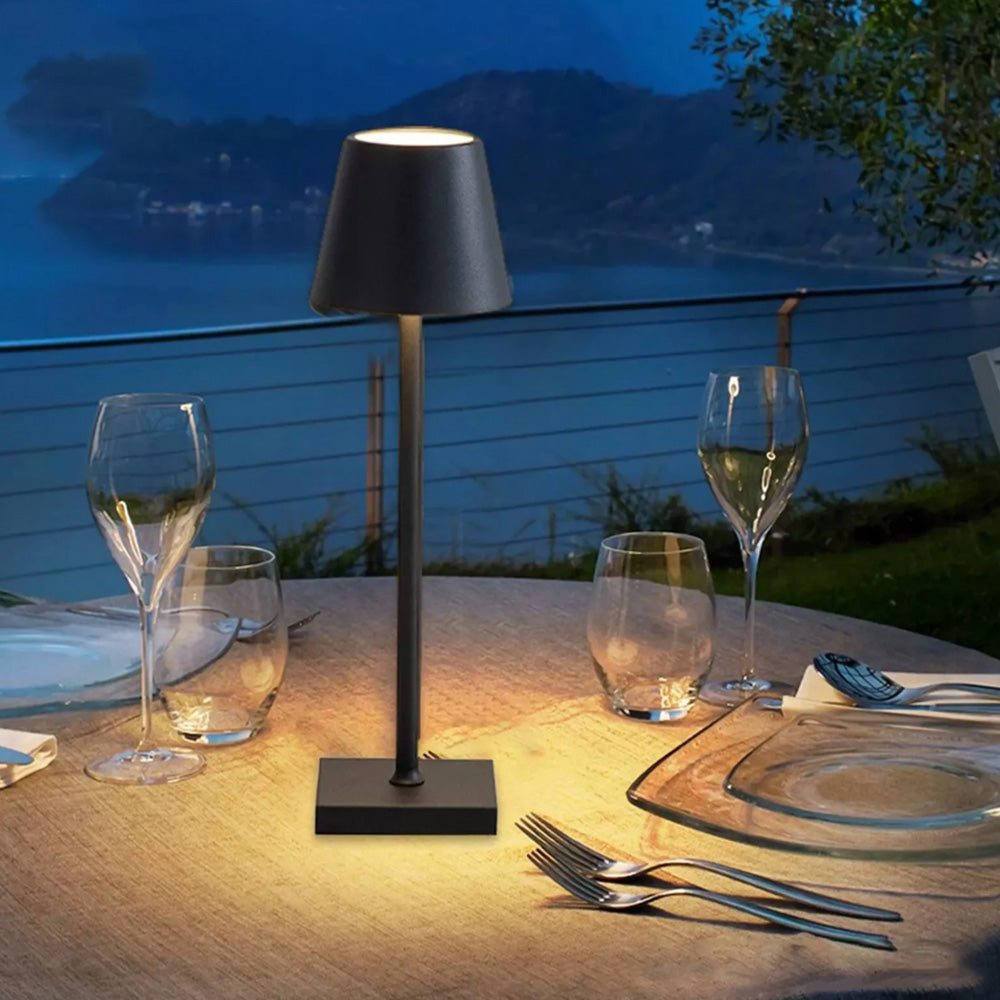 Cordless 3 Color Dimmable Table Lamp Rechargeable Modern LED Desk Lamp Black
