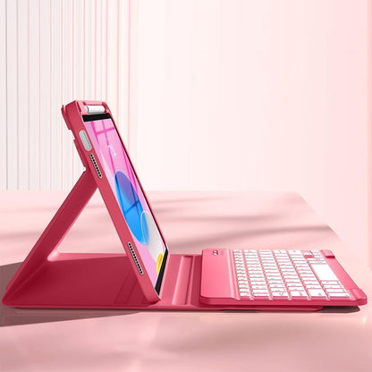 Bluetooth Keyboard Case for iPad 11th 10th Gen A16 Backlit Cover-Red