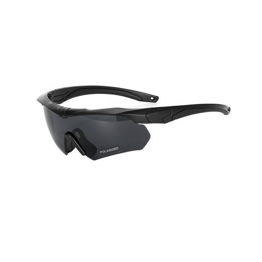 Tactical Glasses Outdoor Sports Black Polarized Goggles with 2 Replacement Lenses Black