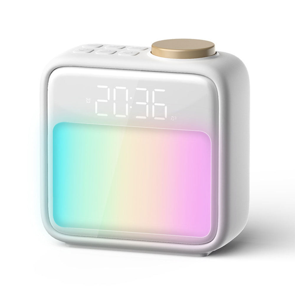 Alarm Clock with RGB Night Light Rechargeable Digital Clock with White Noise Sync