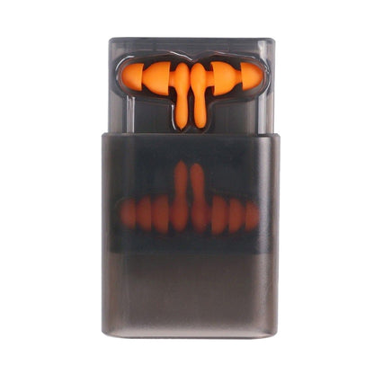 Set of 2 Pairs of Silicone Noise Reduction Earplugs Swimming Sleeping Hearing Protection Earplug Orange