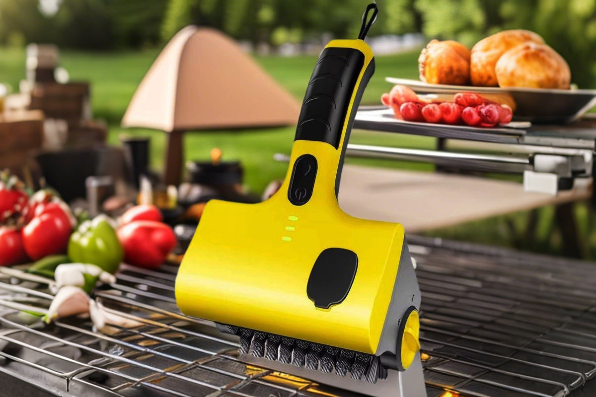 Electric Grill Cleaning Scrub Brush with Steel Brush and PP Brush for BBQ