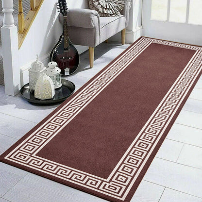 Long Washable Hallway Runner Rug Kitchen Entrance Floor Mat - Coffee