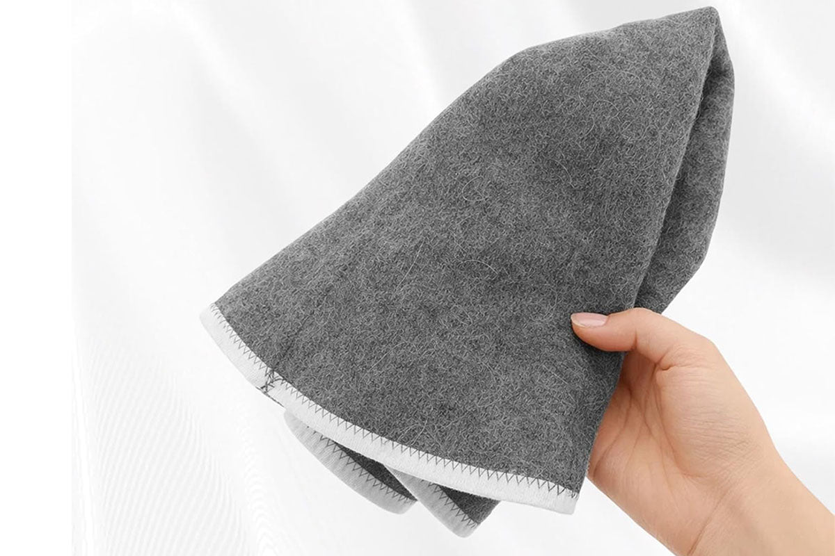 2 Pieces Wool Blend Sauna Hat Set