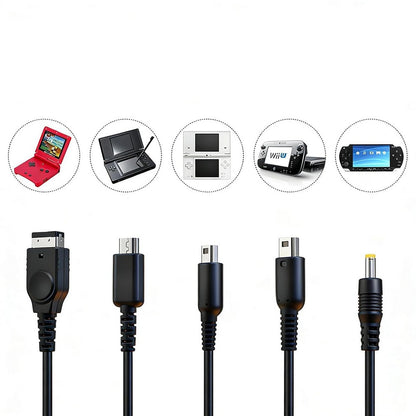 5 in 1 USB Charger for Nintendo NDSL NDS WIIU SP PSP