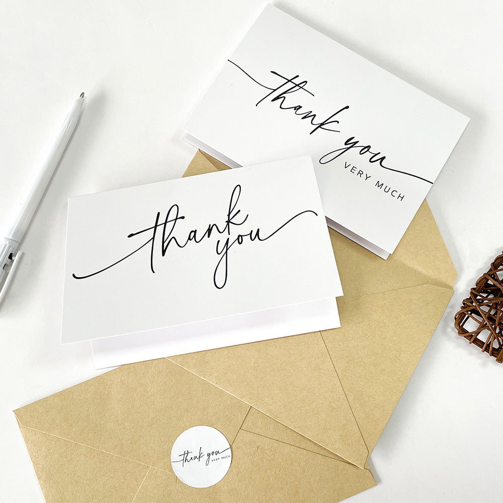 40 Thank You Cards with 40 Envelopes and 42 Stickers