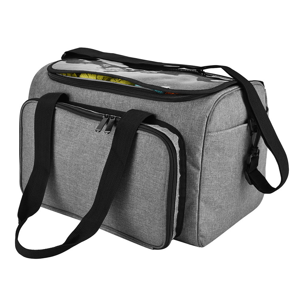 Knitting Storage Bag Wool Tote Crichet Hook Needles Accessories Organizer-Grey