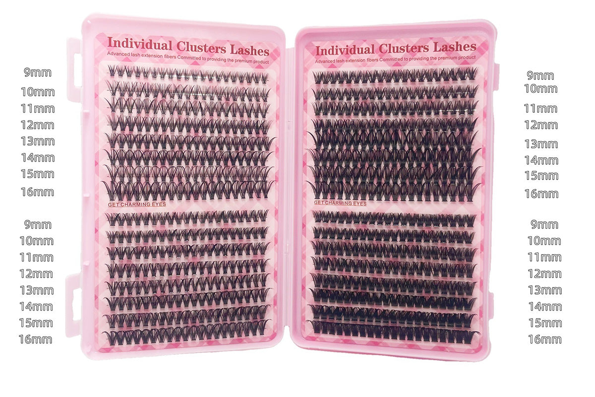 640Pcs Lash Clusters Kit Eyelashes Clusters Kit D Curl Fluffy Wispy False Eyelashes