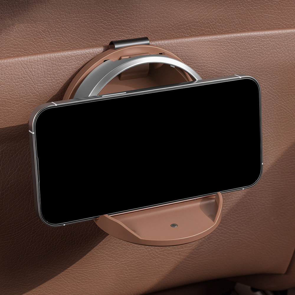 Adjustable Folding Car Door Cup Holder Clip-On Drink Organizer - Brown