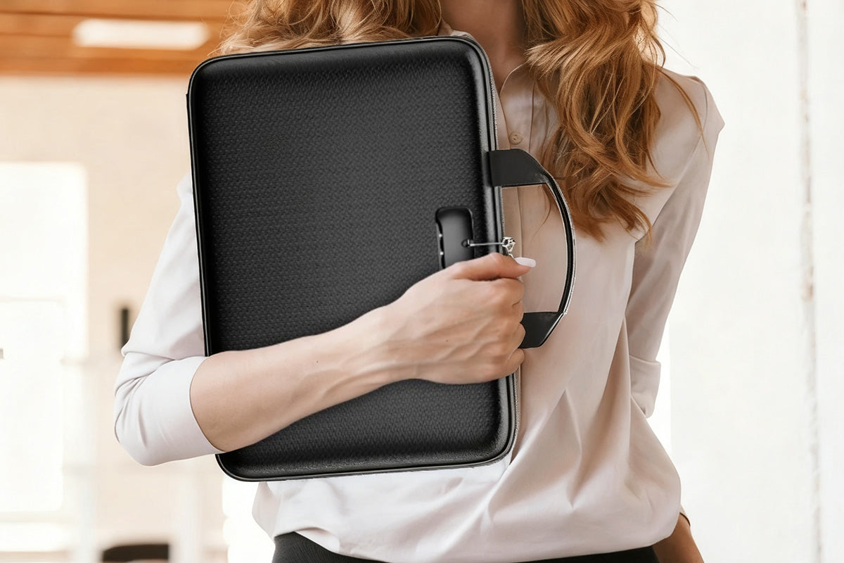 Hard Case Fire Resistant File Organiser with Lock an Accordion File Folder