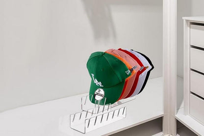 2Pcs Hat Stand Acrylic Hat Organizer for 14 Baseball Caps Storage Organizer